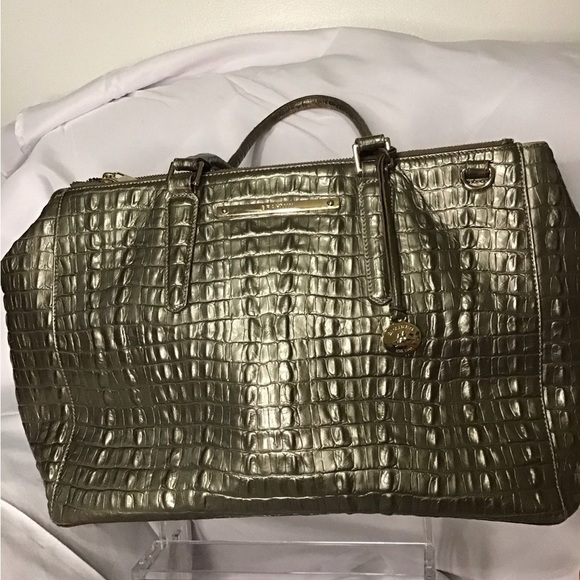 Brahmin Handbags - Brahmin Metallic Crocodile-Embossed Satchel